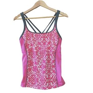 Lands' End Pink Floral Tankini Top